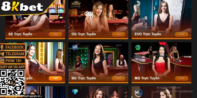 Casino 8KBET có sự góp mặt của dealer chia bài ngoại hình nóng bỏng 